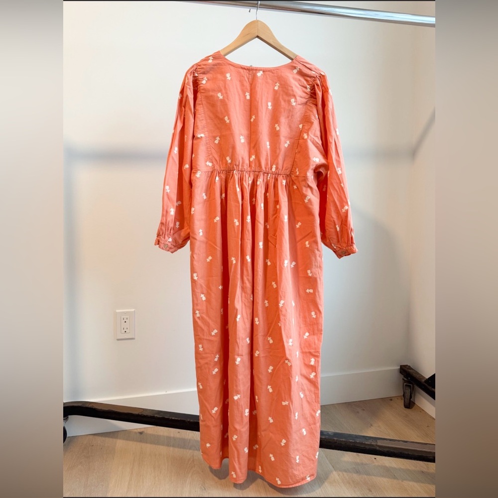 NWT Bobo Choses A Folk Song Pink Floral V-Neck Midi Dress M Oversized - Picture 2 of 10